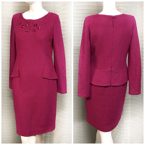 dark pink long sleeve dress